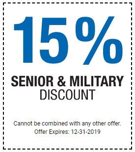 15% off For Seriors and Military
